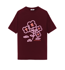 Yung Kafa & K�c�k Efendi - YKKE FLOWER T-SHIRT BURGUNDY